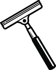 Black and White Illustration of a Squeegee - Cleaning Tool for Windows and Surfaces