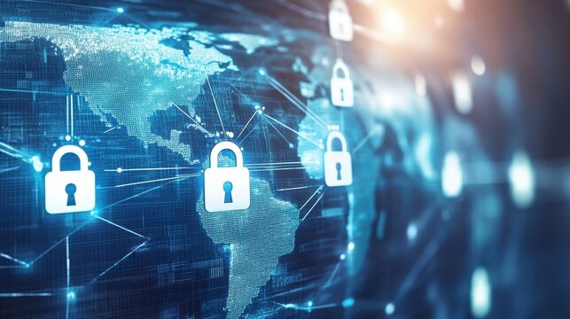Global Network Security Concept - Powered by Adobe