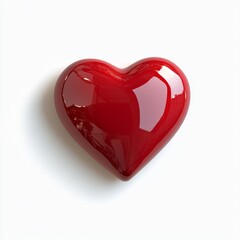 Red Heart Isolated on White Background
