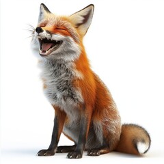 Fototapeta premium Joyful Red Fox with Bright Smile