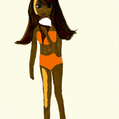 海辺のアイスクリーム、イラスト