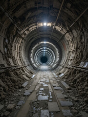 Tunnel of deep potash mine.