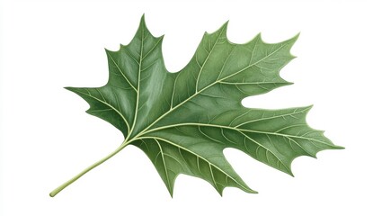 Single Green Maple Leaf Isolated