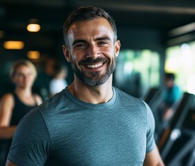 Fototapeta premium Smiling Man in Fitness Center