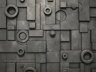 Obraz premium Striking Geometric Patterns in Monochrome Minimalist Architectural Backdrop