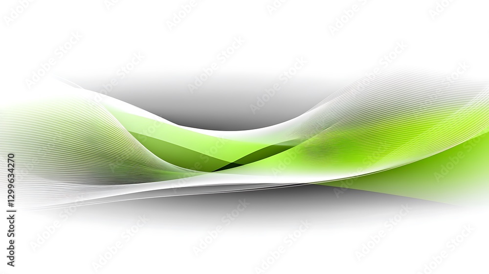 Aufkleber abstract modern design with green and white waves for background element or presentation template