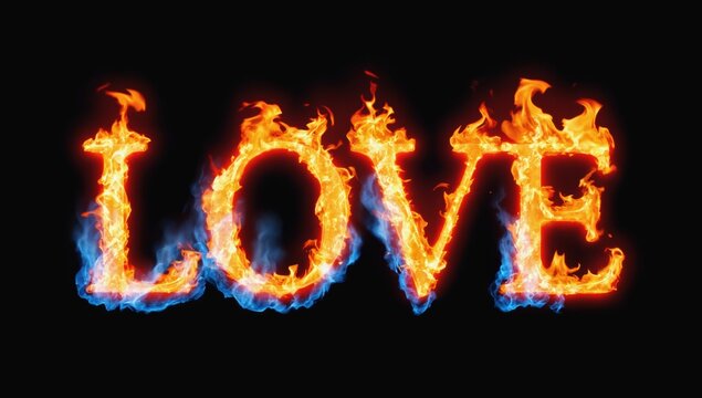 Fiery love representation digital graphic design creative