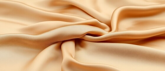 Obraz premium Elegant Silk Fabric Swirls in Soft Champagne Tones Luxurious Textile Design Abstract Pattern