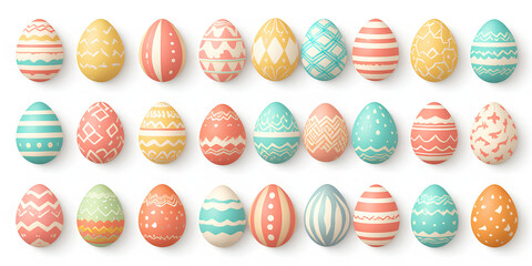 Fototapeta premium Egg Hunt-Ready Colorful Easter Eggs on a White Background 