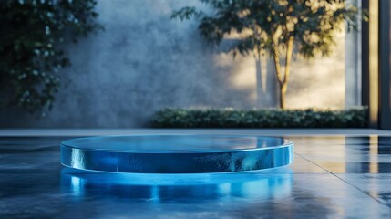Contemporary Outdoor Pool with Reflective Water and Serene Landscaping