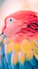Fototapeta premium Parrot colorful feathers tropical gradient