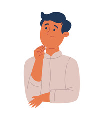 Person Thinking Hand on Chin Deep Thought