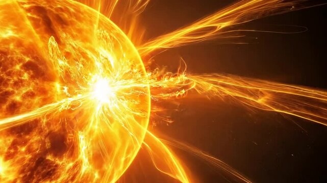 Burning Celestial: A mesmerizing, photorealistic depiction of a star, radiating intense heat and energy, dominating the frame with its incandescent brilliance, inviting awe and contemplation.