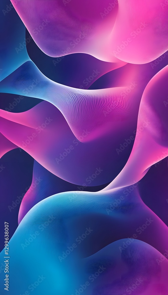 Poster an abstract design comprised of flowing colorful line art