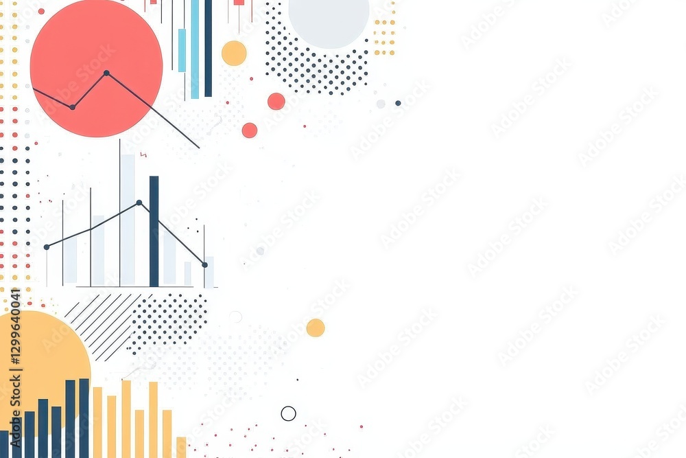 Aufkleber abstract data visualization concept with colorful geometric shapes