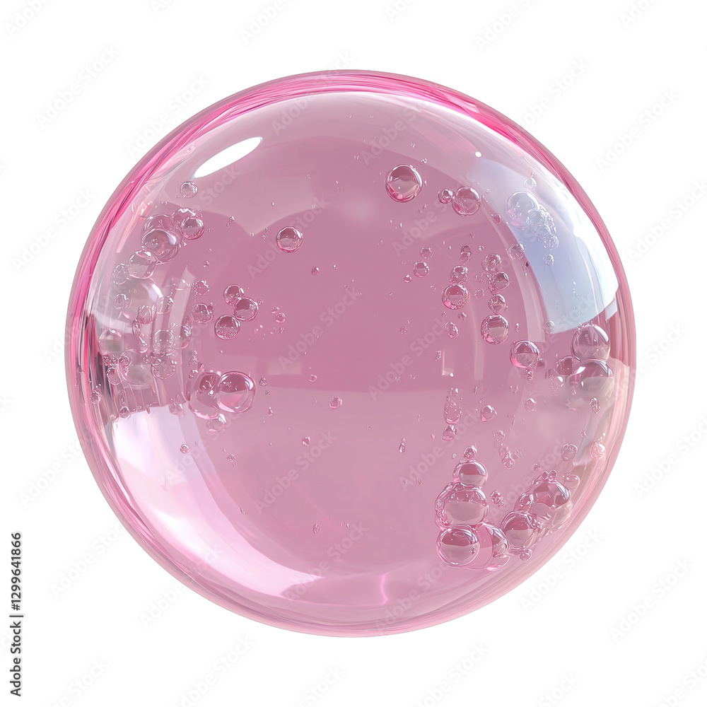 Poster pink gel orb bubbles abstract background up drop soft shiny isolated on transparent background
