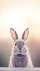 Obraz premium Rabbit glowing lavender mist ears perked