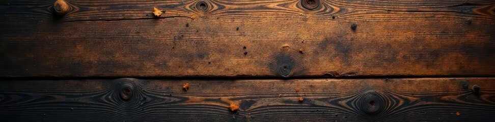 Darkened, unevenly burned wood plank background , fire, brown, wood texture