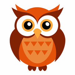 High detail vector of cute owl on white background.