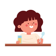 Kid Eating Breakfast Sweet Meal