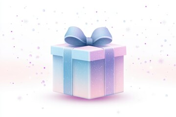 Obraz premium Colorful Gift Box with Shimmery Bow and Soft Background Effects