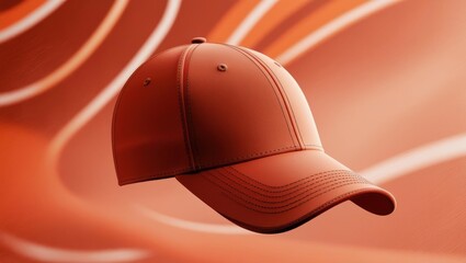 Sporty Style: This image captures a vibrant, orange baseball cap against an orange background, radiating modern flair and a dynamic aura.