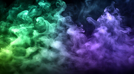 Colorful Smoke Clouds on Black Background