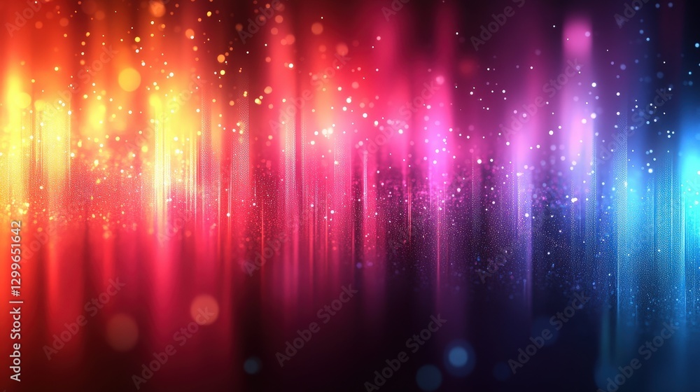 Poster vibrant colorful abstract background with light particles and bokeh effects for creative design and 