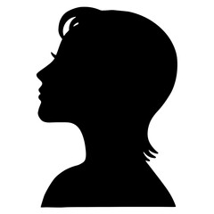 Female elegant silhouette. Beautiful women's head in profile.	