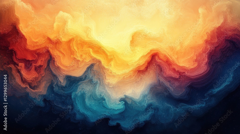 Canvas Prints vibrant abstract swirls of orange and blue with soft textures and depth for creative backgrounds and