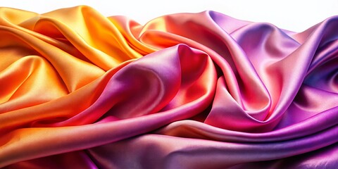 Fototapeta premium Pink Purple Orange Silk Gradient Background - Smooth Textured Fabric Drape