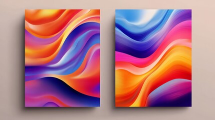 Fototapeta premium Bright art templates. For poster, greeting and business card, invitation, flyer, banner, brochure, email header, post in social networks, advertising, events and page cover.