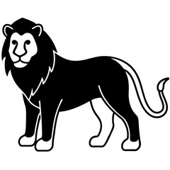 Lion animal flat vector on white background.