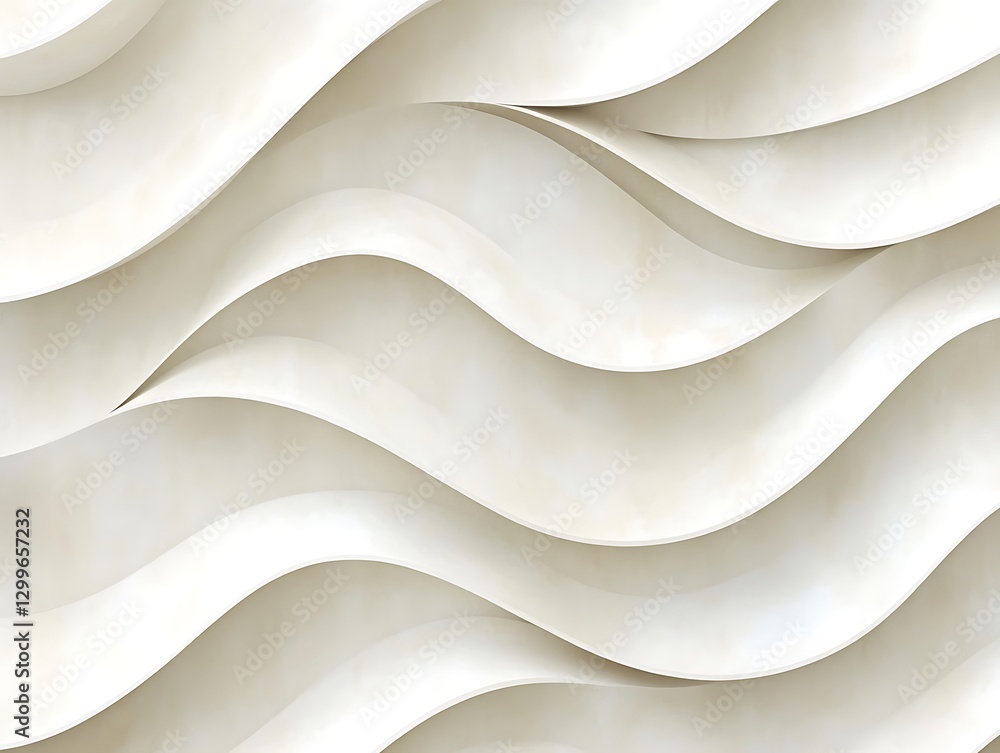 Poster sculpted white wave pattern with subtle variations in lighting effect