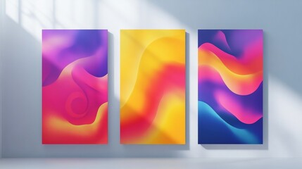 Fototapeta premium Bright art templates. For poster, greeting and business card, invitation, flyer, banner, brochure, email header, post in social networks, advertising, events and page cover.
