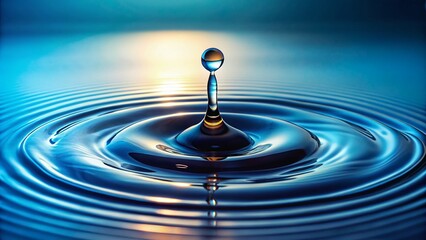 Pure Water Droplet Ripple Effect: Clean, Fresh, Fluid, Nature Photography
