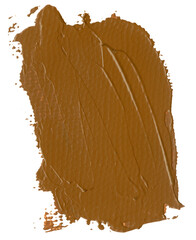 Hand-drawn brown acrylic and oil paint stroke with visible texture on a transparent background. A rich, earthy color perfect for creative projects, artistic designs, and digital compositions