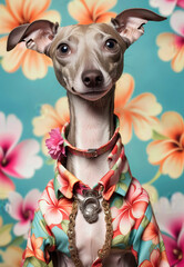 Antropomorfismo, perro, , retrato, arte, hombre perro elegante