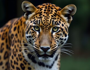 Fototapeta premium Star Tiger whose skin is filled with round patterns and contrasting colors, its mysterious nature, every step is agile, reflecting strength and elegance in one body