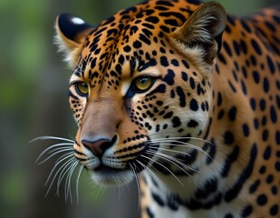 Obraz premium Star Tiger whose skin is filled with round patterns and contrasting colors, its mysterious nature, every step is agile, reflecting strength and elegance in one body