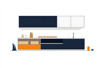 Modern Minimalist Kitchen Design with Sleek Cabinets and Bright Accents