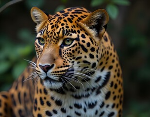 Obraz premium Star Tiger whose skin is filled with round patterns and contrasting colors, its mysterious nature, every step is agile, reflecting strength and elegance in one body