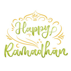 Happy ramadan lettering typography