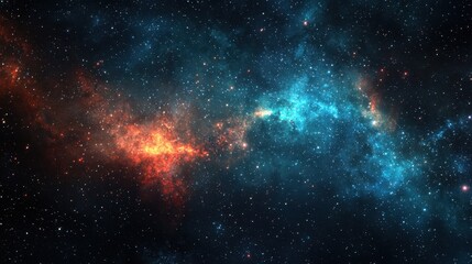 Fototapeta premium Cosmic Abstract Background with Colorful Dust and Galaxies