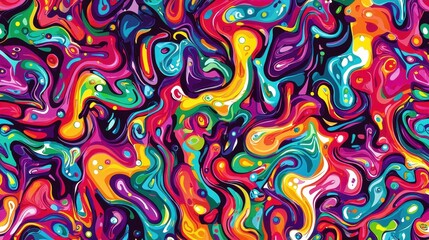 Obraz premium Vibrant Organic Fluid Acrylic Pour Seamless Pattern Artwork