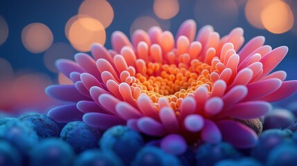 Pink flower blooms, bokeh background, stones, serenity, wellness