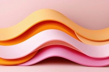 Delicate abstract wave forms in pastel colors creating a soft and calm visual background from low angle view