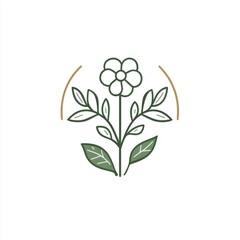 Floral illustrations in a minimalist style, showing many different types of flowers and leaves. The illustrations contain detailed line representations that show the elegance and naturalness of the fl