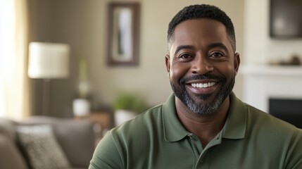 Naklejka premium Smiling Man in Home Environment