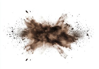 Dust Explosion on White Background